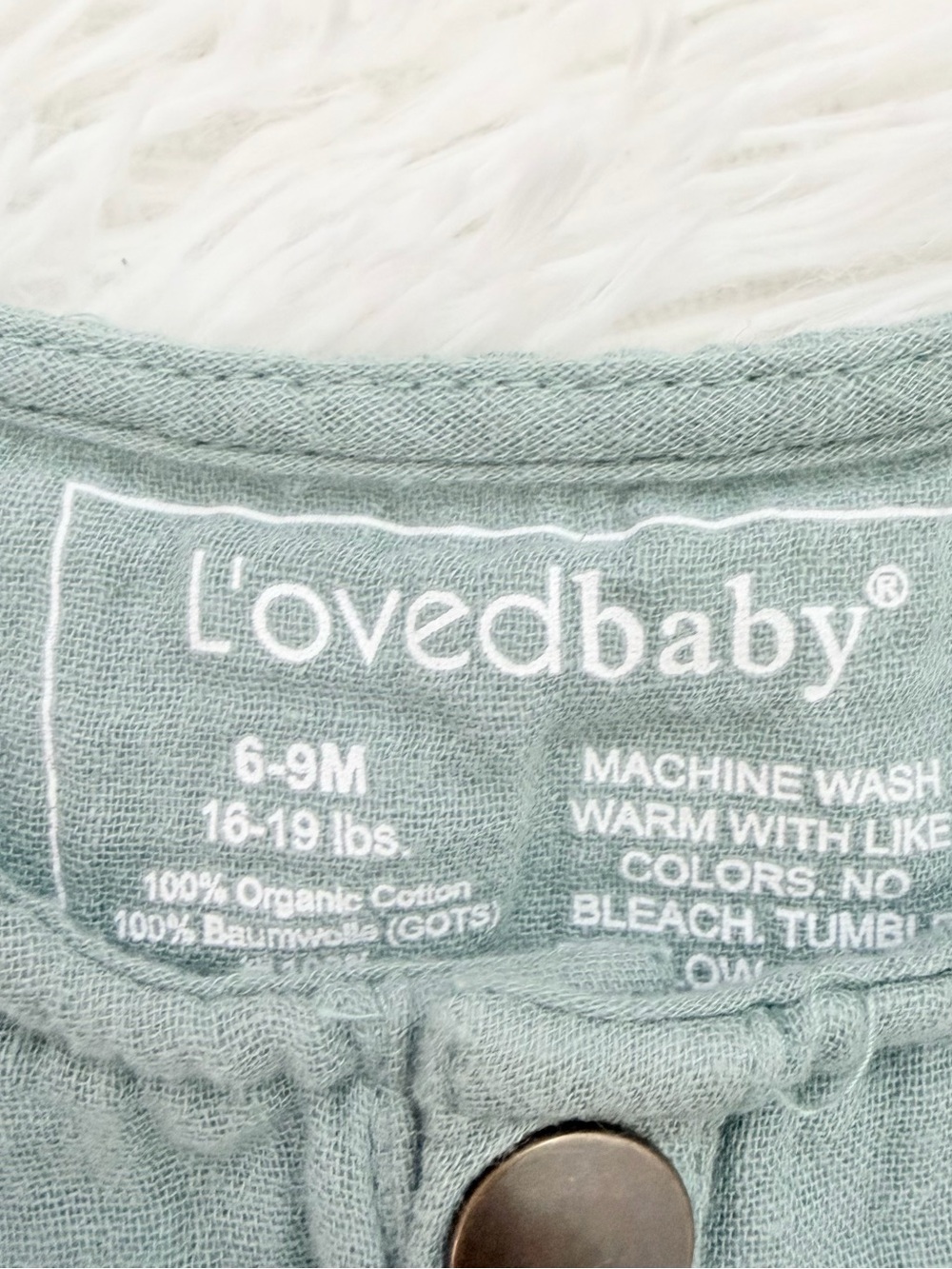 Love & Baby Peach Floral Baby Pajama Set with Green Pants - Picture 9 of 14